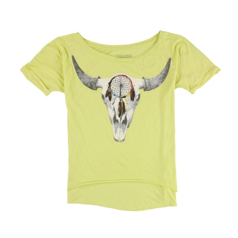 Dreamr Womens Cattle Skull Graphic T-Shirt, NWT